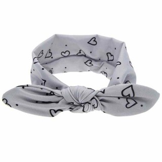 Băng đô turban nơ cho bé xám-shoppiu