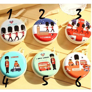 Ví hộp sắt tròn đựng tai nghe , khuyên tai, trang sức phụ kiện London