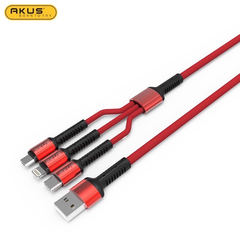 [ Bảo Hành 1 Năm ] Dây cáp đa năng 3IN1 (Lightning - Micro USB - Type-C) AKUS - CA31s