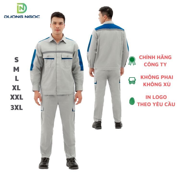 ♣ↂ❁Quần Áo Bảo Hộ Lao Động+Vải Pangrim Hàn Quốc+ Đồng Phục Dành Cho Nam+Mặc Mát+Thấm Hút Mồ Hôi-PR02