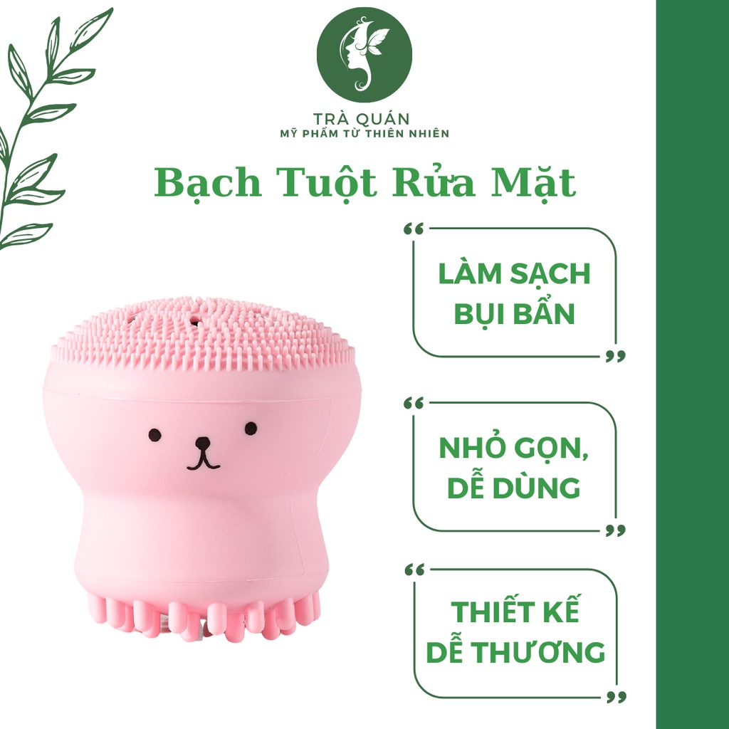 Cọ Rửa Mặt Mát Xa Mặt Tẩy Tế Bào Chết Bằng Silicon Mềm Hình Chú Bạch Tuộc Đáng Yêu