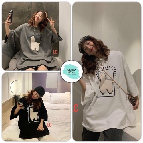 Áo Thun Cộc Tay Thêu  Cừu ⚡ Casper.Store | FREESHIP | ⚡ Áo phông  tay lỡ cổ tròn form rộng oversize họa tiết cute lamb