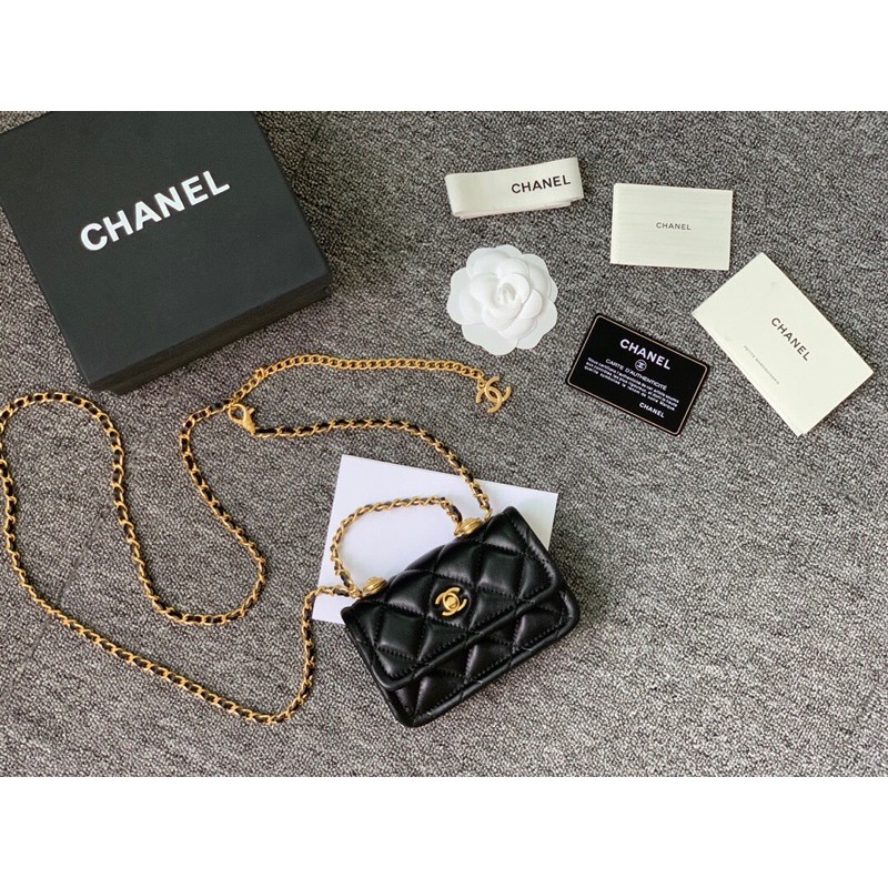 Túi đeo chéo Chanel CN size mini cực xinh da mềm mịn thiết kế thêm phần quai xách mới