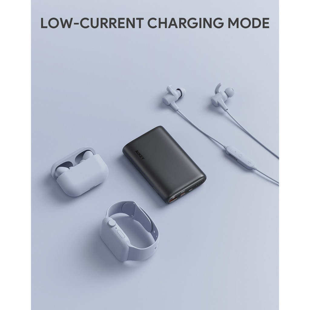 Combo AUKEY Sạc 15.000 mAh PB-Y39, Cốc Sạc Nhanh PA-F3, Cáp C-Lightning CB-CL