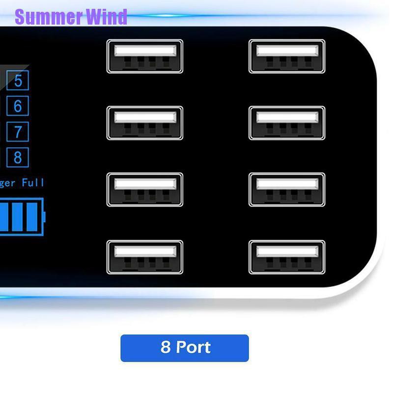 Củ Sạc Thông Minh Đa Năng 8 Cổng USB Có Đèn Led