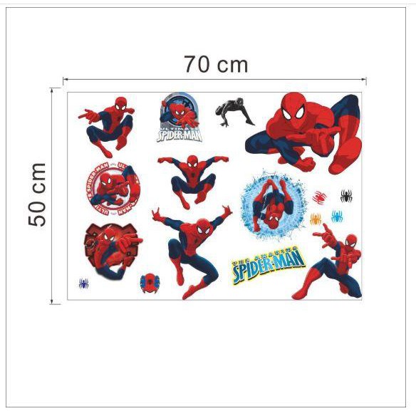 Hình  Decal Dán Tường Trang Trí Nhân Vật Siêu Nhân Người Nhện 3D