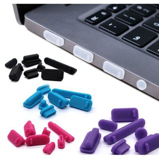 Bộ 13 Nút Chống Bụi Laptop - Macbook - Set 13 nút silicon đậy lỗ cắm rainbowsuit chống bụi cho laptop