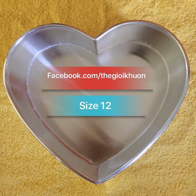 Khuôn Tim Đế Liền size 12cm