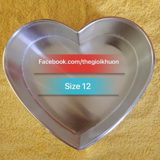 Khuôn tim đế liền size 12cm