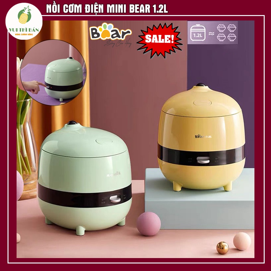 Nồi cơm điện mini BEAR-DFB-B12K2 - Thể tích 1.2L, dành cho 1-3 người ăn - Bảo hành 6 tháng
