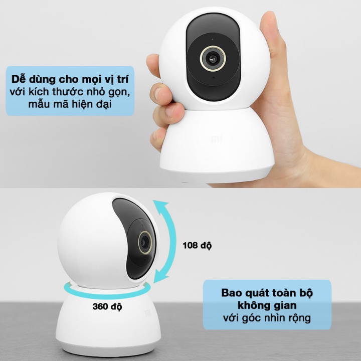 Camera xiaomi 360 2K 1296P , đàm thoại 2 chiều , theo dõi chuyển động , bảo hành 2 năm