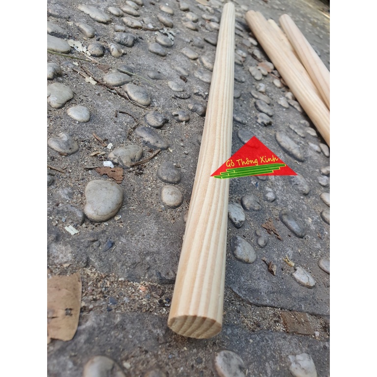 Thanh gỗ tròn phi 2cm dài 60cm bằng gỗ thông láng mịn đẹp phù hợp trang trí,cây treo quầ áo,chế cháo vật dụng trong nhà