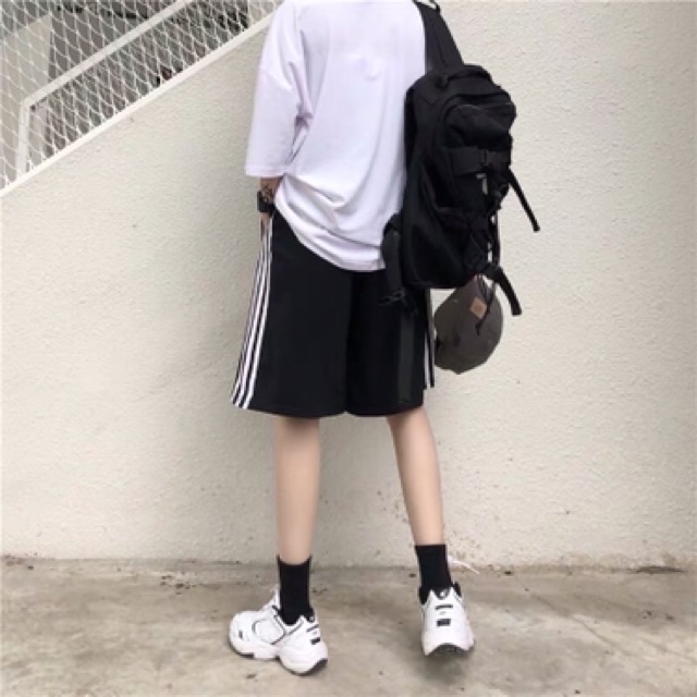 [FREESHIP+ẢNH THẬT] quần soóc thể thao đen 3 sọc unisex cho nam nữ - SP42 | BigBuy360 - bigbuy360.vn