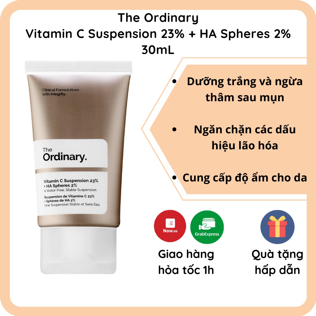 The Ordinary Vitamin C Suspension 23% + HA Spheres 2% - 30mL - Kem dưỡng trắng da, giảm thâm mụn