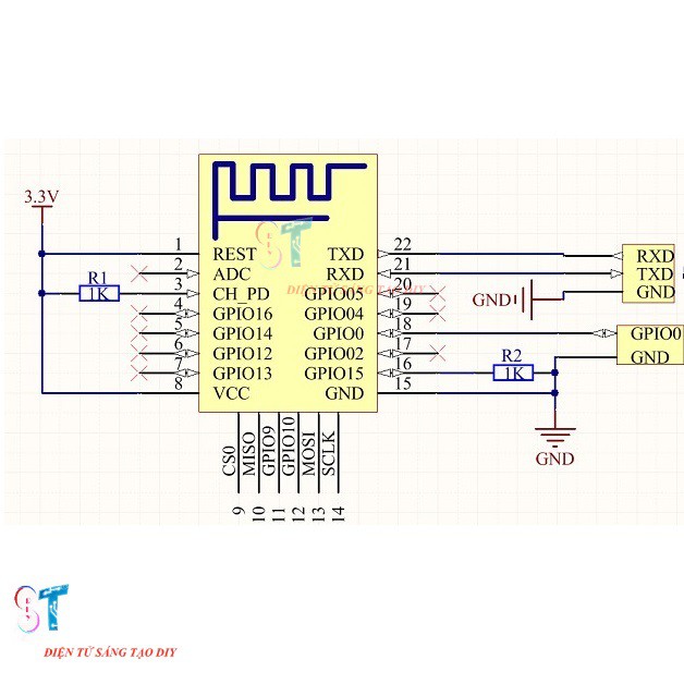 MẠCH WIFI KHÔNG DÂY ESP8266 ESP-12E