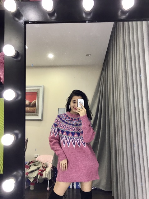 Ao len dáng dài dấu quần