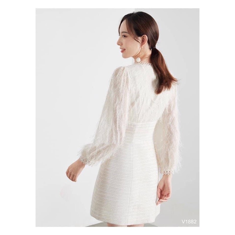 ODER Váy dạ tiểu thư tay phối ren | BigBuy360 - bigbuy360.vn