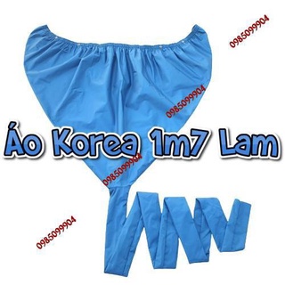 Áo vệ sinh bạt trùm xịt rửa máy lạnh điều hoà vải bạt Hàn Quốc cao cấp dày miệng rộng 1m7 đuôi 2m5 Vải Màu Xanh Lam