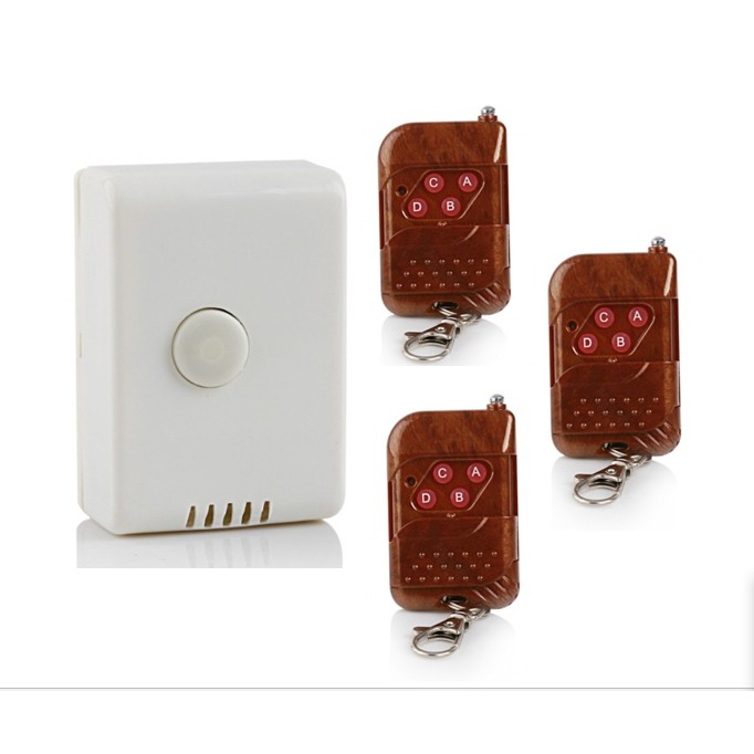 Công tắc điều khiển từ xa sóng 433 RF15 kèm 03 Remote RF vỏ vân gỗ