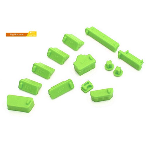 Set 13 phụ kiện chống bụi cho cổng sạc máy tính bảng/laptop bằng silicon tiện dụng