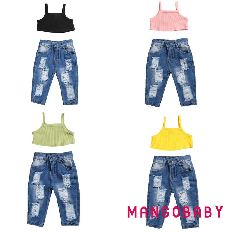 Set Quần Áo 2 Dây Xinh Xắn Dành Cho Bé Gái