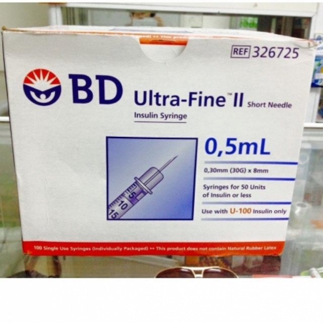 Bơm tiêm tiểu đường BD Ultra Fine II - Mỹ 0.3/0.5/1ml