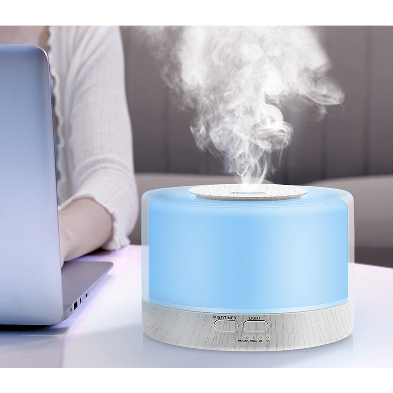Máy tạo độ ẩm phun sương sông tinh dầu 550ML có đèn LED cho phòng làm việc / Phòng ngủ / Spa / Khách Sạn - VinBuy