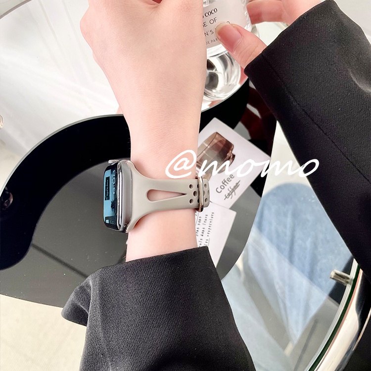 Dây Đeo Bằng Silicone Cao Su Thoáng Khí Cho Apple Watch Serise 7 6 5 4 3 2 SE