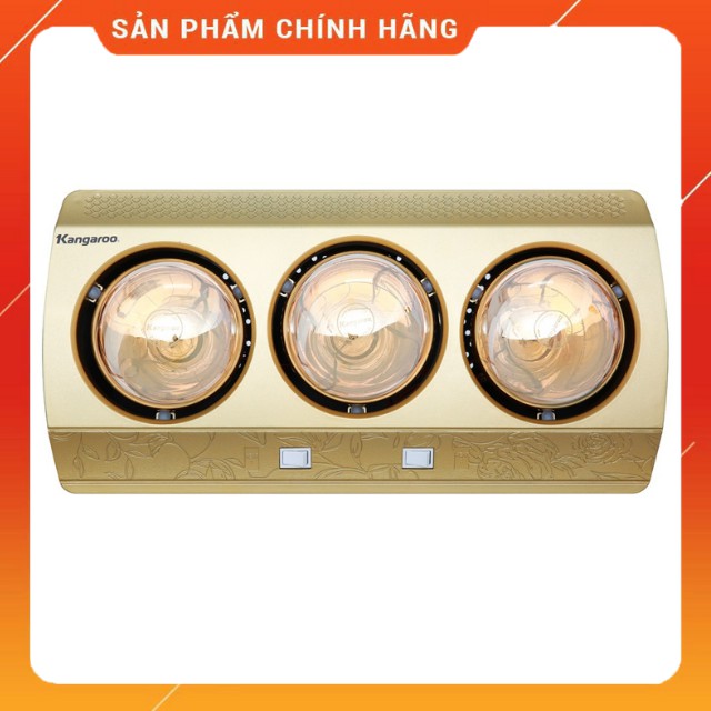 [Hàng Chính Hãng] Đèn Sưởi nhà tắm Kangaroo 3 bóng KG 3BH01 Siêu Bền Đẹp, Làm ấm nhanh, An Toàn cho Sức Khỏe