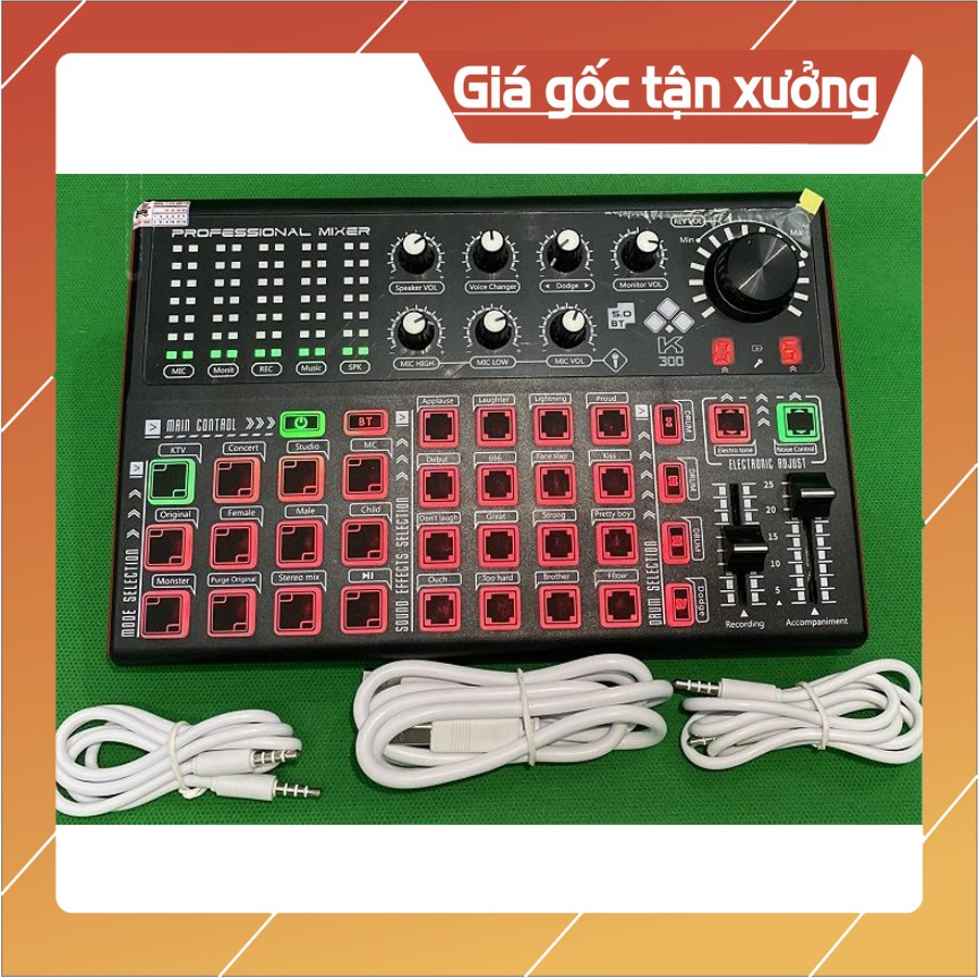Sound Card Livestream K300 – Thu âm, Karaoke Livestream FB, Bigo live có autotune bluetooth cho các dòng mic