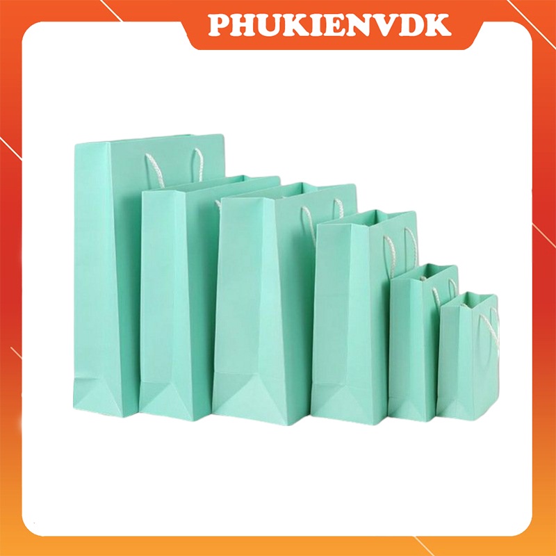 Túi đựng quà túi giấy cứng màu xanh Tiffany cao cấp có nhiều size