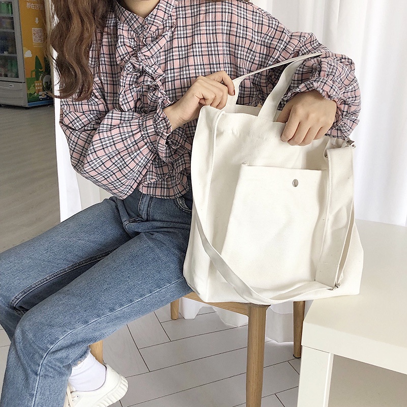 Túi Xách Canvas Cỡ Lớn Thời Trang Harajuku Cho Nữ