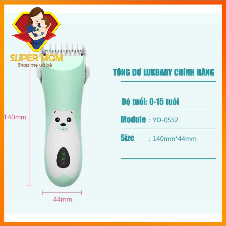 ⚡CHÍNH HÃNG⚡️ Tông Đơ Cắt Tóc cho bé LUKBABY cực êm, pin khoẻ, chống nước(TẶNG KHĂN TRÙM) sỉ ib0988.327.673 giá siêu tốt