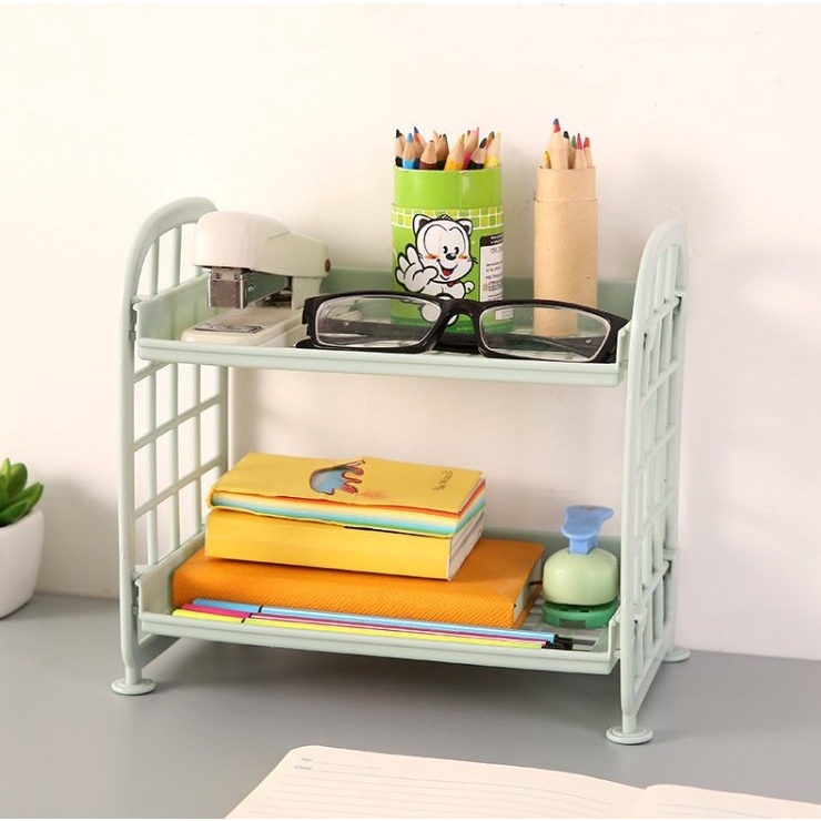 Kệ hai tầng đựng đồ dùng chất liệu nhựa bền bỉ tiện dụng cho nhà tắm