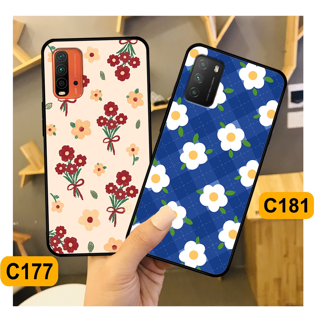 Ốp Xiaomi Redmi 9T - Poco M3 in hình hoa cỏ nhẹ nhàng,họa tiết caro xinh xắn.ốp lưng chống sốc