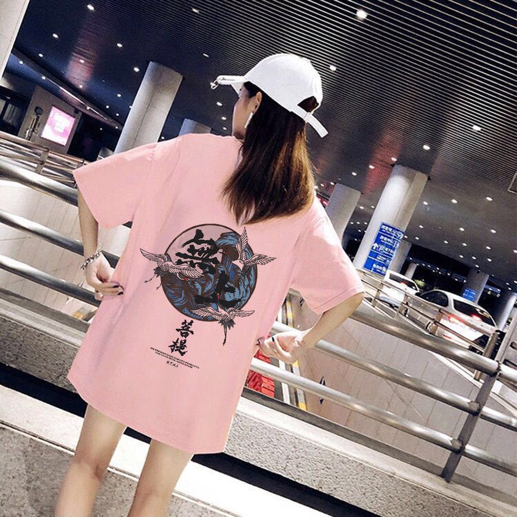 Áo Thun Tay Lỡ In Nhiệt 3 Con Hạc Unisex chất Cotton phong cách Ulzzang ATIN25 - Áo Phông Unisex cotton 4 chiều | BigBuy360 - bigbuy360.vn