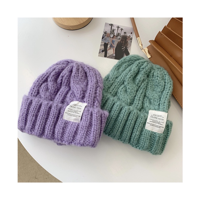 Mũ len rộng vành màu xanh lá phong cách Hàn Quốc thời trang thu đông cho nữ