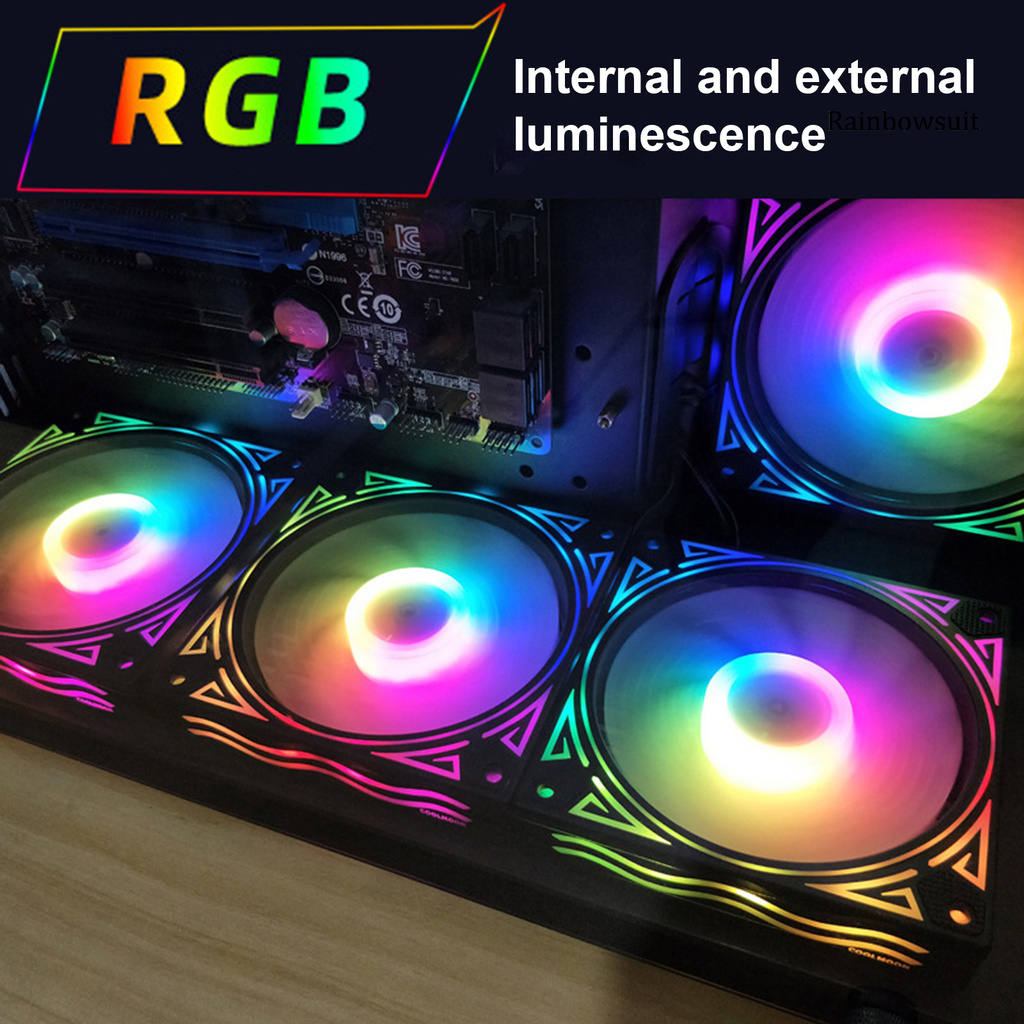Quạt Tản Nhiệt 12cm Màu Rgb Phản Quang Chống Trầy Xước Không Gây Tiếng Ồn Cho Máy Tính
