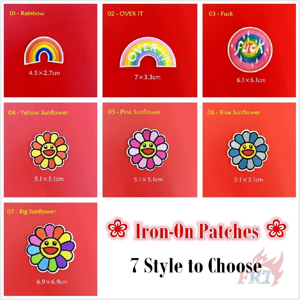 ☸ Fashion Brand - Rainbow &amp; Sunflower Patch ☸ 1Pc Diy Sew on Iron on Badges Patches（Rainbow - Series 05）