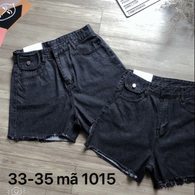 Quần Short Jeans size lớn túi nắp 33 đến 35 Ms 1015 Xám và Đen
