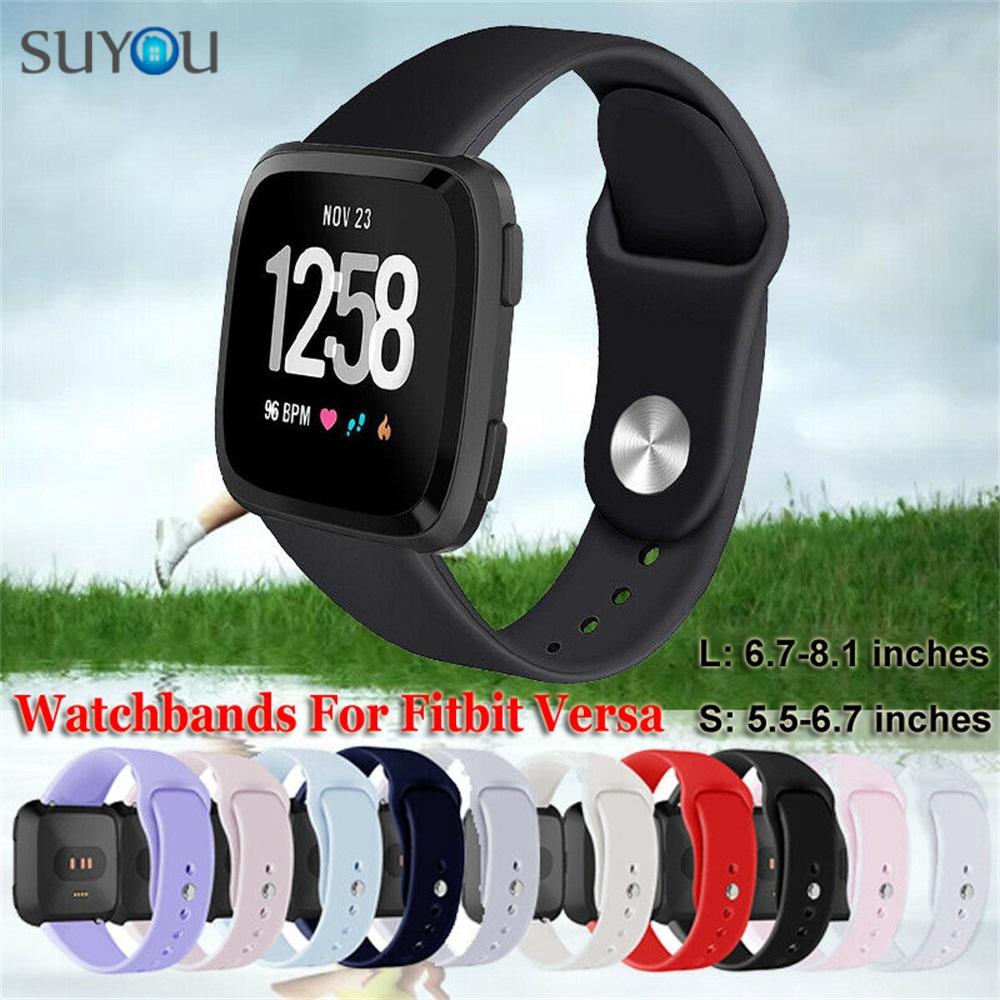 Dây Đeo Thay Thế Chất Liệu Silicon Màu Trơn Cho Fitbit Versa