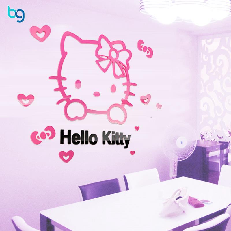 Giấy dán tường trang trí hình mèo Hello Kitty