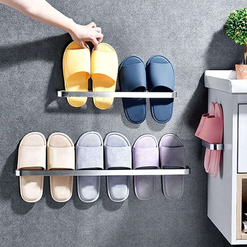 Giá Đỡ Dép Gắn Tường Bằng Nhôm Tiện Dụng Cho Phòng Tắm / Phòng Ngủ