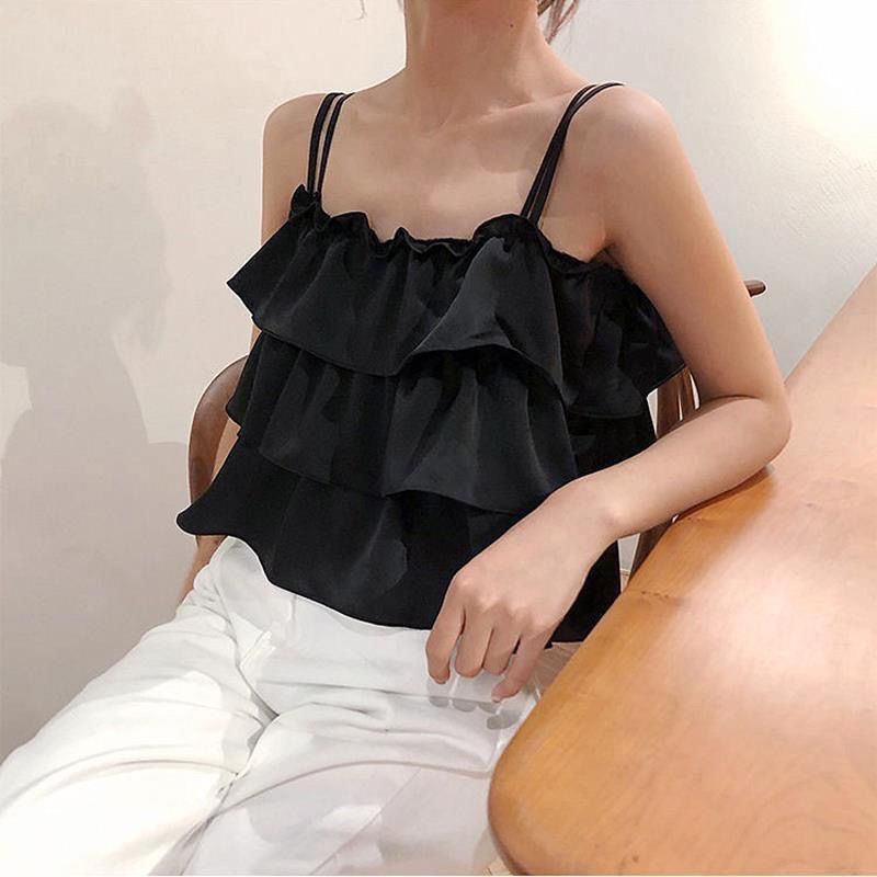 áo 2 dây bánh bèo 3 tầng xòe bồng chất đũi lụa đẹp đi biển mặc nhà cực xinh A10 SUTANO