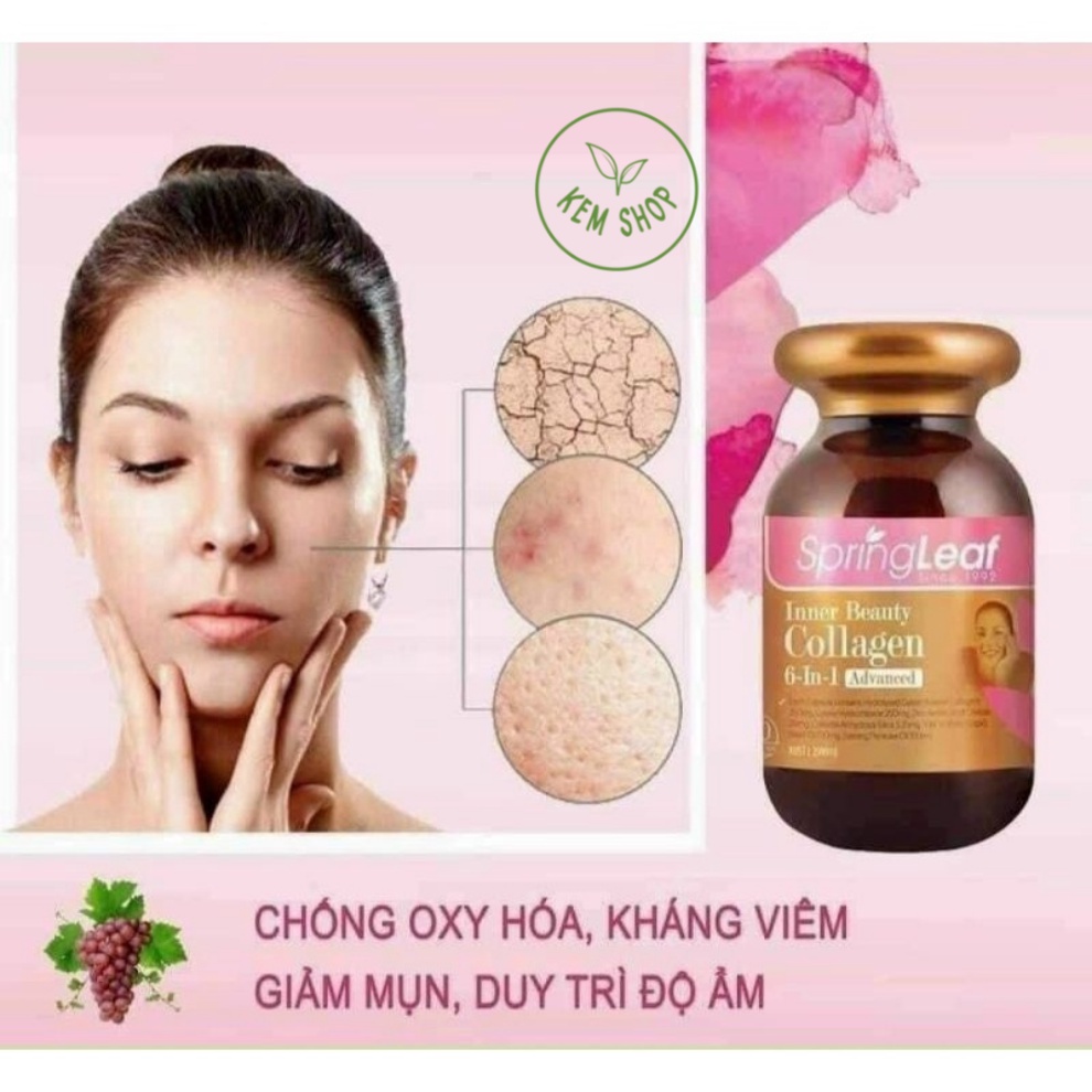 [CAM KẾT CHÍNH HÃNG] Viên COLLAGEN SPRING LEAF INNER BEAUTY COLLAGEN 6-IN-1, Collagen 6 trong 1 Úc hộp 90 viên/180 viên