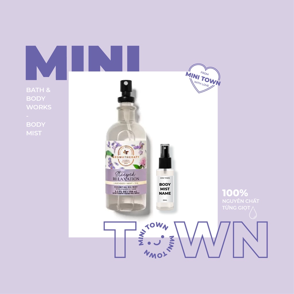 LAVENDER MINT TEA -  Xịt Thơm Tinh Dầu Thư Giãn Bath & Body Works Aromatherapy Body Mist Sleep