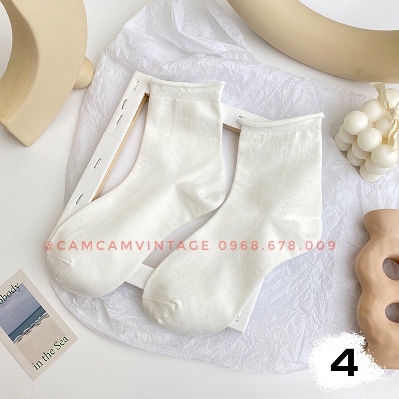 SET TẤT TRẮNG CỔ CAO NỮ VỚ CAO CỔ Camcam TIỂU THƯ LOLITA DÂU TÂY TẤT VỚ NỮ CỔ BÈO NHÚN ULZZANG STYLE HÀN QUỐC