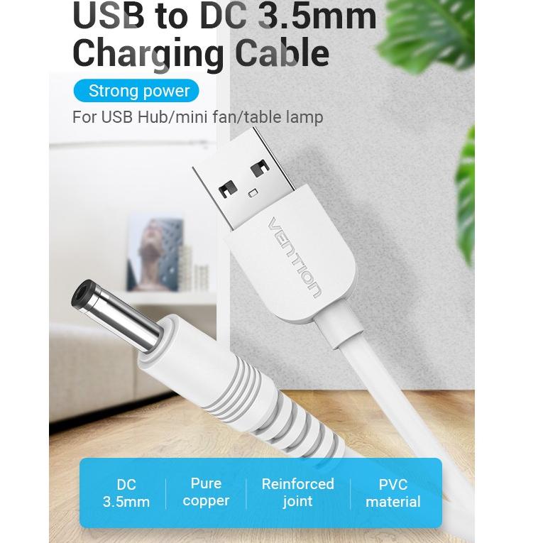 Dây Cáp Nguồn Vention USB Sang DC 3.5mm 5V DAE