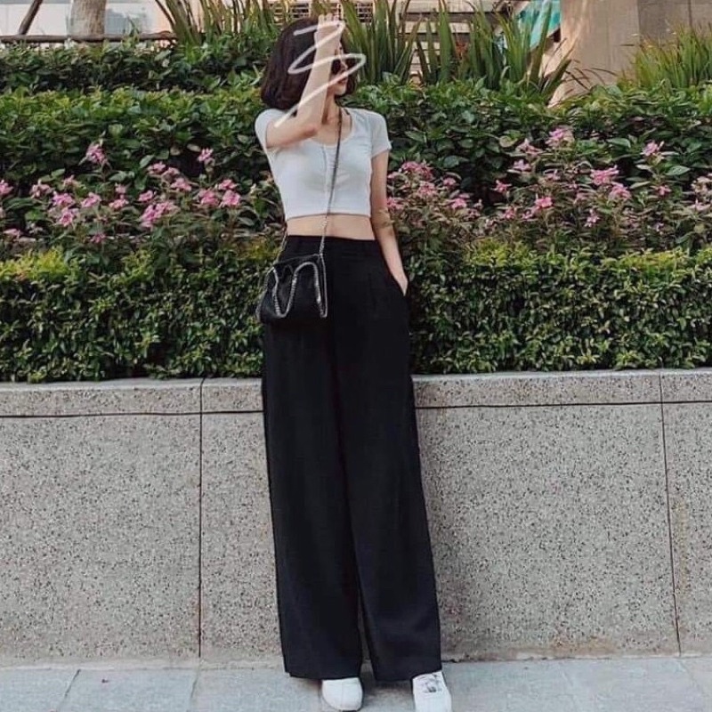 Quần thun ống suông