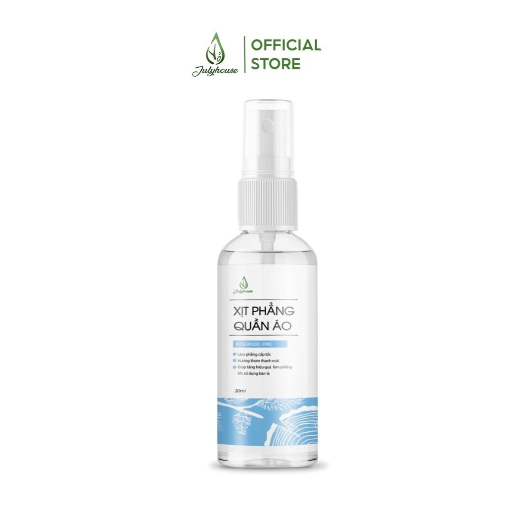 Xịt thơm quần áo Gỗ Hồng 20ml JULYHOUSE làm phẳng cấp tốc, hương thơm dịu nhẹ